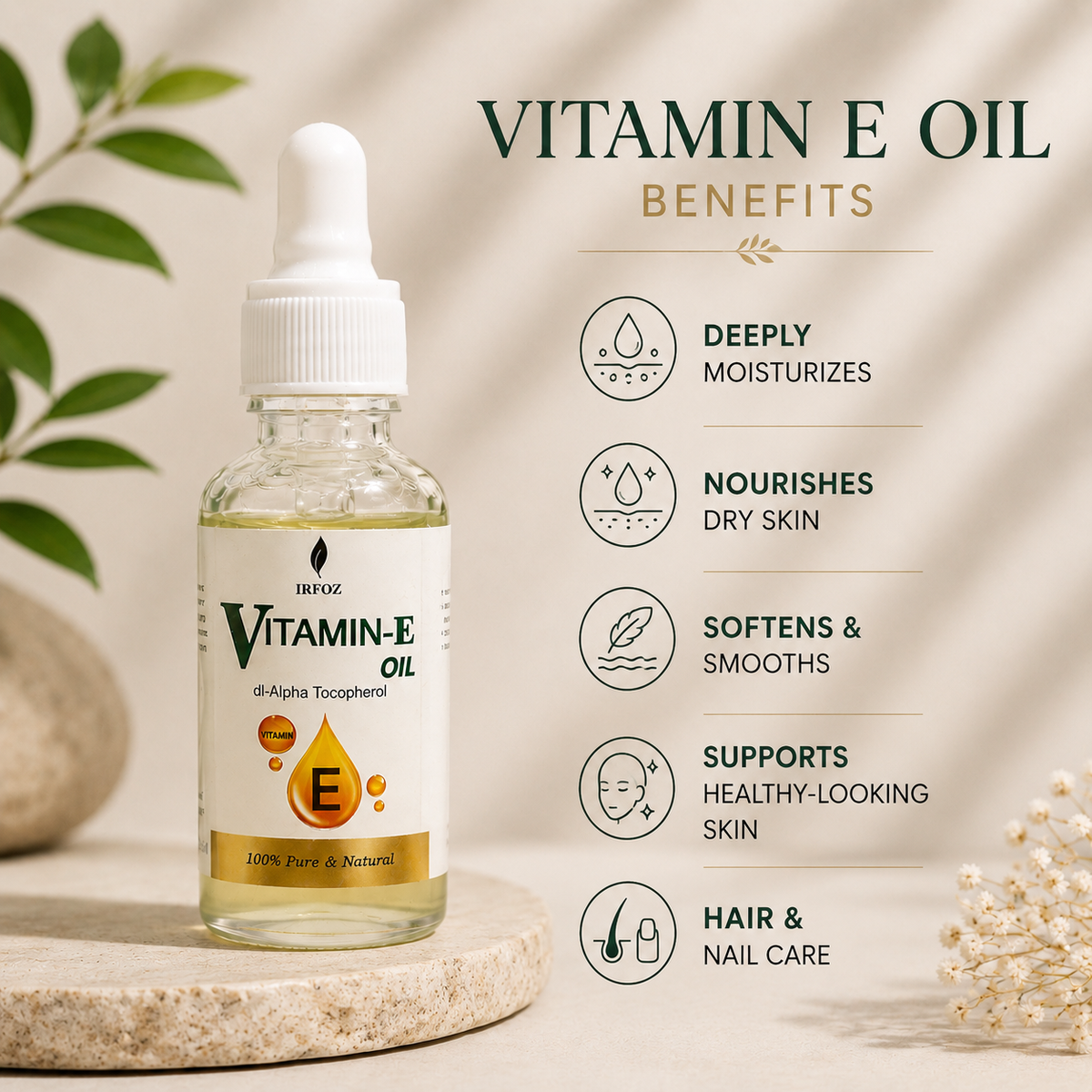 Vitamin E Oil — Repairs Dry Skin