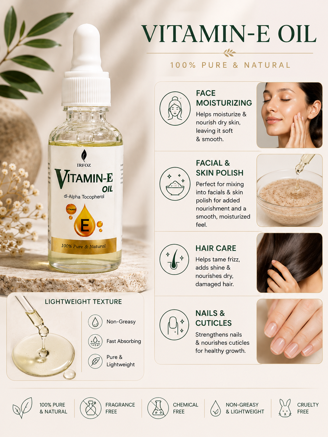 Vitamin E Oil — Repairs Dry Skin